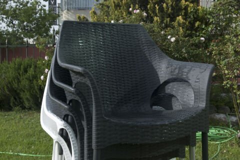 Bambo Koltuk Gri Boyalı Ayak