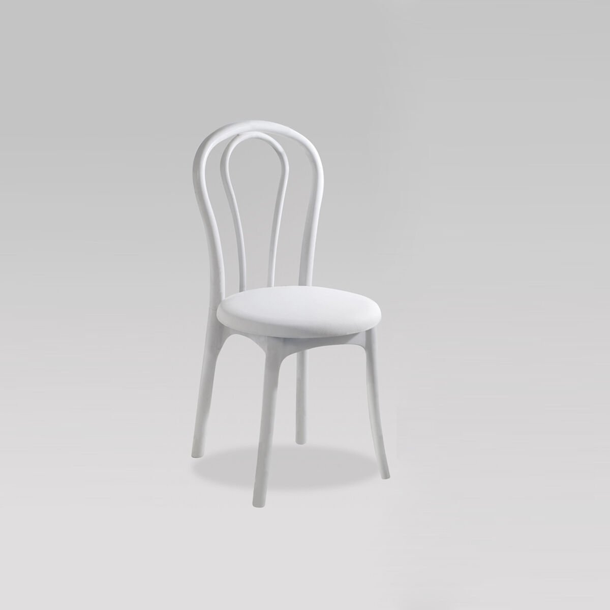 Tonet Sandalye Beyaz- Deri Oturma Fontu