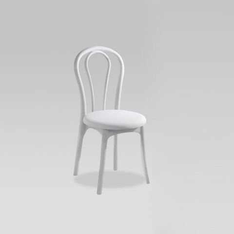 Tonet Sandalye Beyaz- Deri Oturma Fontu