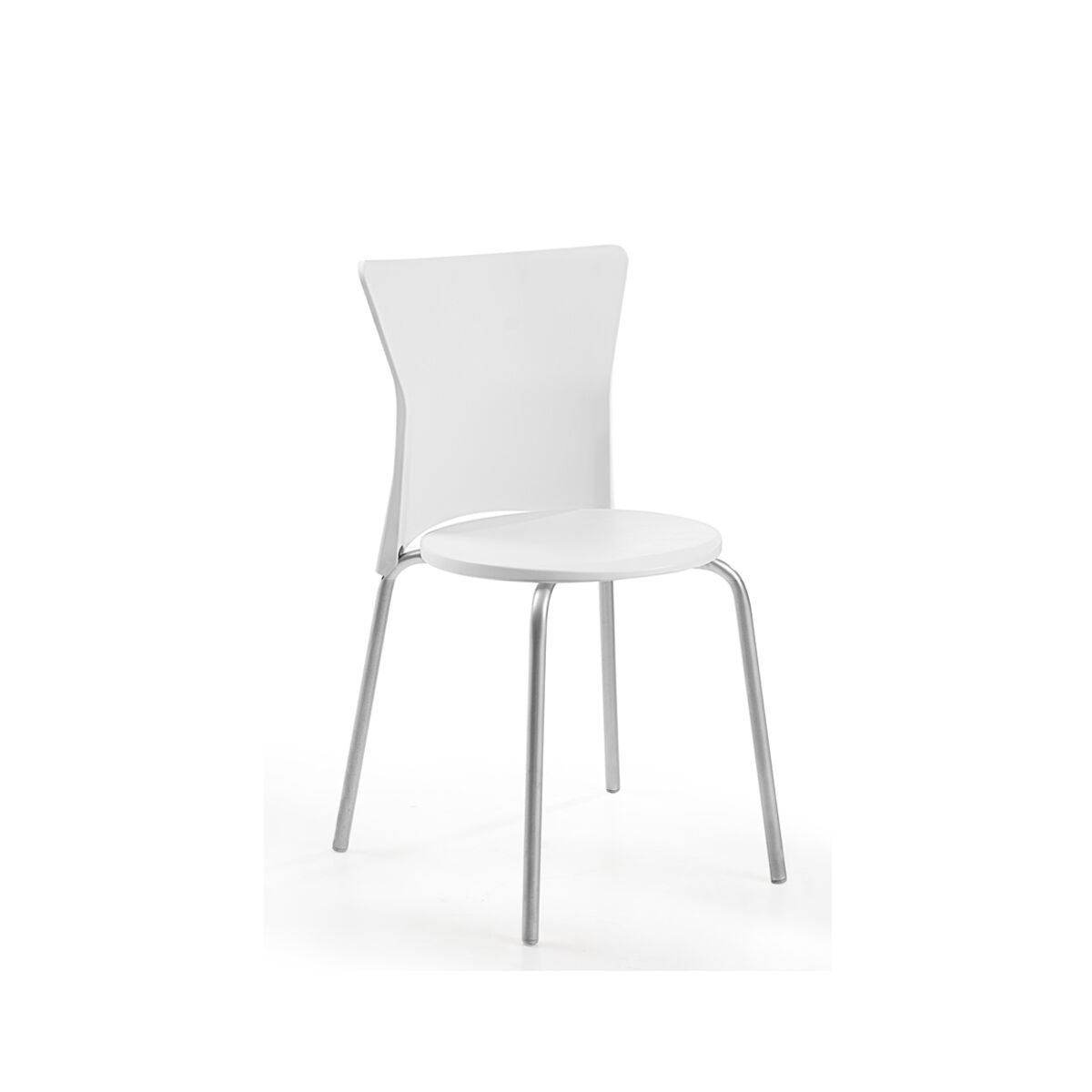 Vega Sandalye Krom Ayak 01 Beyaz